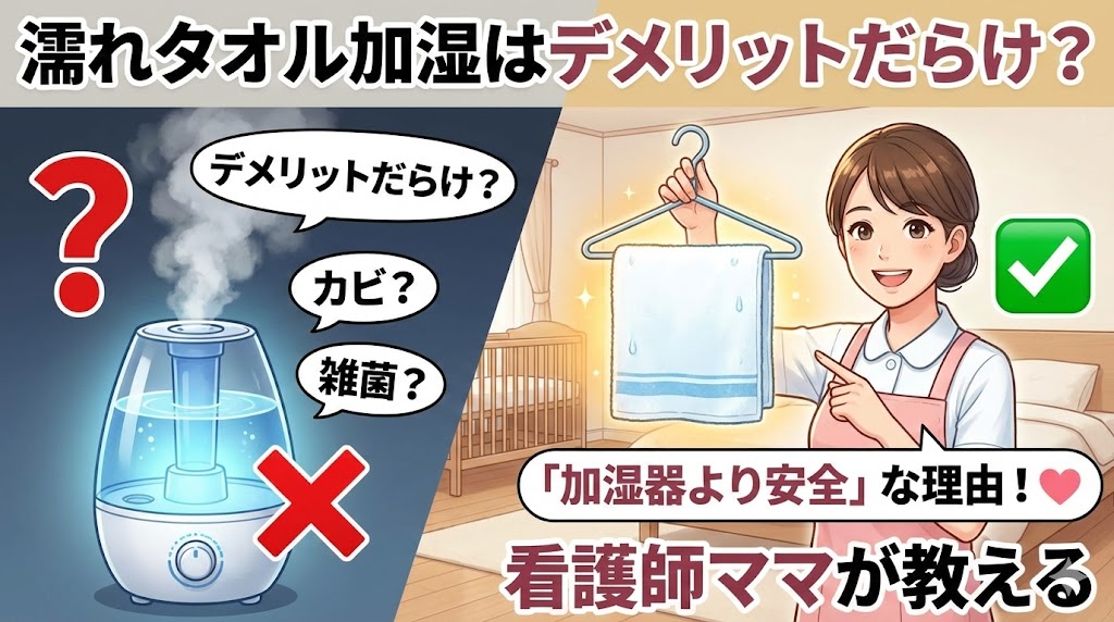 濡れタオル加湿はデメリットだらけ？看護師ママが教える「加湿器より安全」な理由
