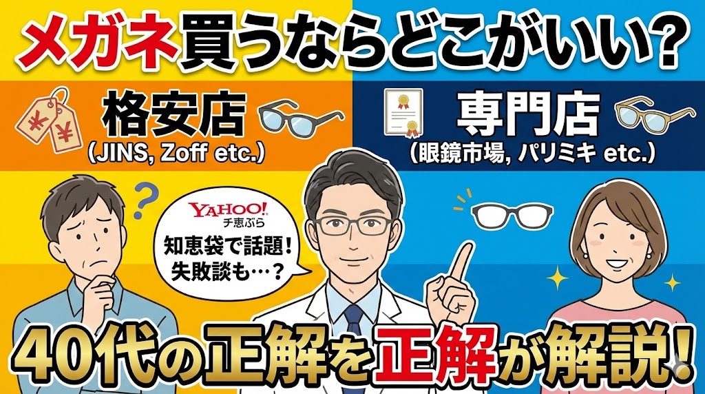メガネ買うならどこがいい?知恵袋で話題の「格安店vs専門店」40代の正解をプロが解説