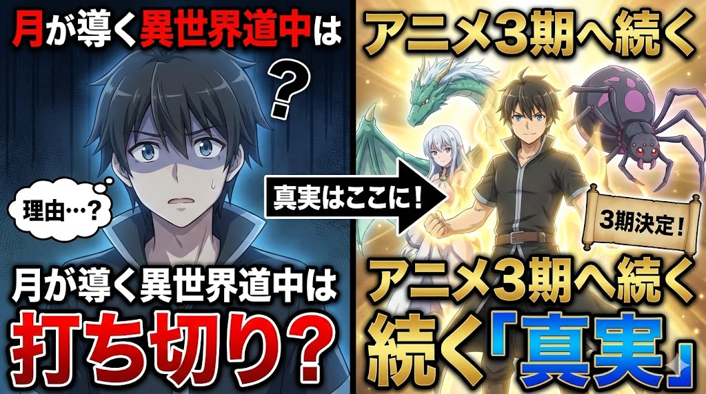 月が導く異世界道中は打ち切り?その理由とアニメ3期へ続く「真実」