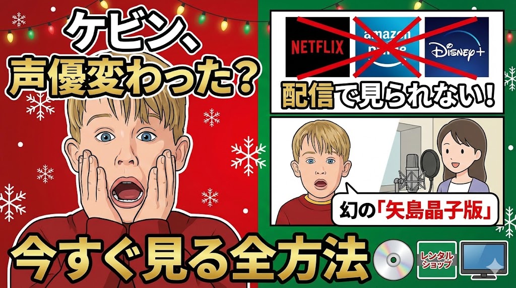 ホームアローンのケビン、声優変わった？配信で見られない「矢島晶子版」を今すぐ見る全方法